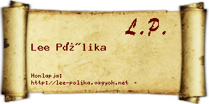 Lee Pólika névjegykártya